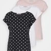 Women's Anna Field 3 PACK Print T Shirts Light Pink | OVLRFMH-84