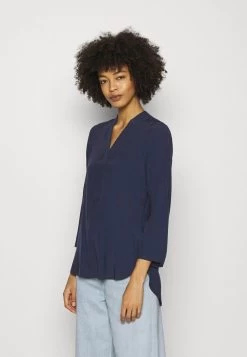 Women's Anna Field Basic V Neck Blouse Dark Blue | CROJDAG-01