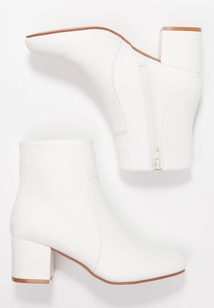 Women's Anna Field Block Heel Ankle Boots White | UEZRNSM-47 - Image 4