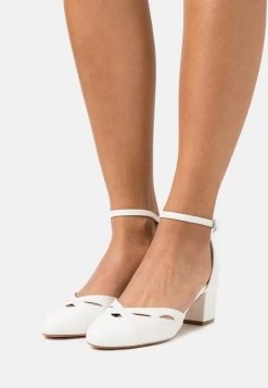 Women's Anna Field Block Heel Buckle Heels White | JGQPONY-75