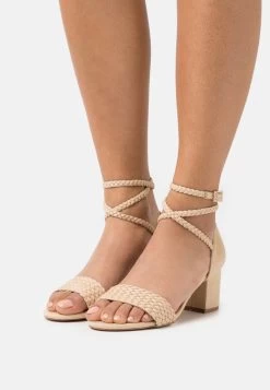 Women's Anna Field Block Heel Buckle Sandals Beige | ARVPXIS-86
