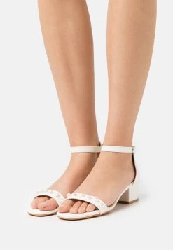 Women's Anna Field Block Heel Buckle Sandals White | AXSWYCU-47