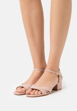 Women's Anna Field Block Heel Buckle Sandals Light Pink | CVNBTHO-49