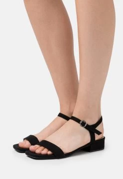 Women's Anna Field Block Heel Buckle Sandals Black | CZDQOHU-90