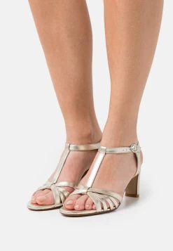Women's Anna Field Block Heel Buckle Sandals Gold | FIWZGCS-09
