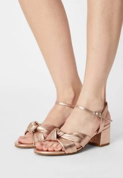 Women's Anna Field Block Heel Buckle Sandals Rose Gold | JGFWDEP-09