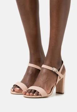 Women's Anna Field Block Heel Buckle Sandals Grey Brown | PMVEQFK-83
