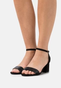 Women's Anna Field Block Heel Buckle Sandals Black | QYASLOF-75