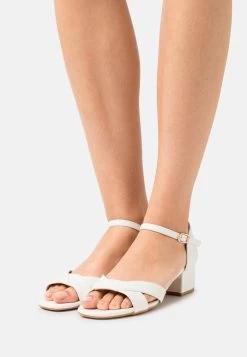 Women's Anna Field Block Heel Buckle Sandals White | TASRBMD-85