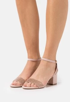 Women's Anna Field Block Heel Buckle Sandals Light Pink | WBALCQE-27