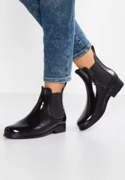 Women's Anna Field Block Heel Slip On Ankle Boots Black | GWLMFYS-35