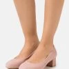 Women's Anna Field Block Heel Slip On Heels Pink | TUQYWCS-32