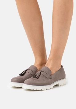 Women's Anna Field Block Heel Slip On Slip Ons Grey Brown | PCKTGFR-30