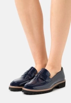 Women's Anna Field Block Heel Slip On Slip Ons Blue | SLFRPVJ-15