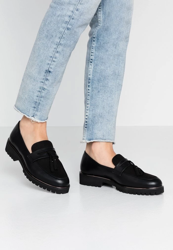 Women's Anna Field Block Heel Slip Ons Black | SLYDMTQ-05