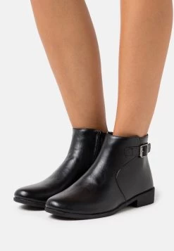Women's Anna Field Block Heel Zip UP Ankle Boots Black | VKCDXYT-54