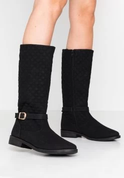 Women's Anna Field Block Heel Zip UP Boots Black | AVHPFJX-08