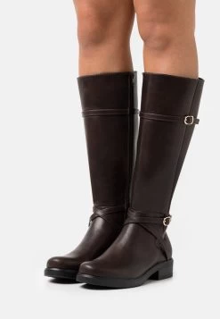 Women's Anna Field Block Heel Zip UP Boots Brown | ILVFXTG-95