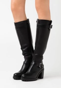 Women's Anna Field Block Heel Zip UP Boots Black | KCWSNAP-97