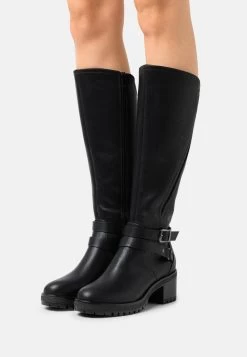 Women's Anna Field Block Heel Zip UP Boots Black | TQGCHDV-42