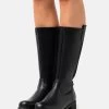 Women's Anna Field Block Heel Zip UP Boots Black | WCEPAIR-84
