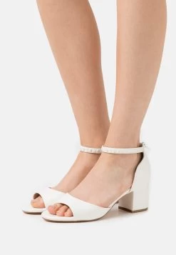 Women's Anna Field Block Heel Zip UP Sandals White | VOECPZK-42