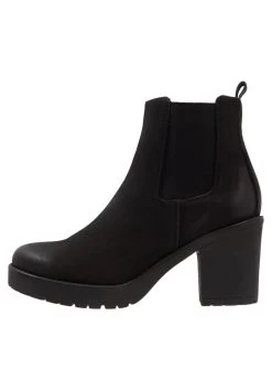 Women's Anna Field Block Heel Platform Slip On Ankle Boots Black | IKQETGS-48