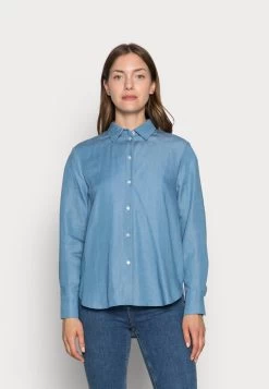 Women's Anna Field Button Down Blouse Blue | ZQECMWB-97