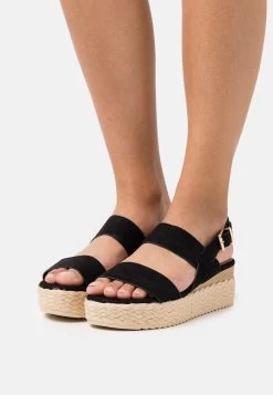 Women's Anna Field COMFORT Wedge Platform Buckle Sandals Black | TOQSXRU-80