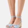 Women's Anna Field COMFORT Wedge Platform Buckle Sandals Light Blue | VBOXUMW-78