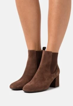 Women's Anna Field Classic Block Heel Slip On Ankle Boots Brown | ATBCRZF-38