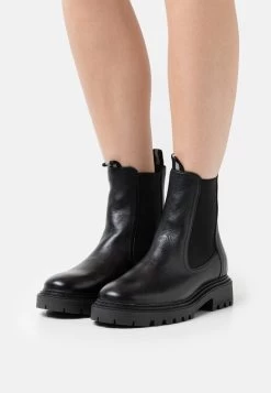 Women's Anna Field Classic Block Heel Slip On Ankle Boots Black | CYHODFB-40