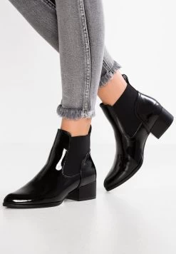 Women's Anna Field Classic Block Heel Slip On Ankle Boots Black | LKZGISY-06