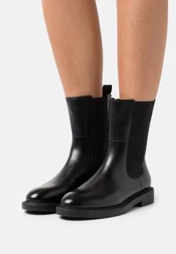 Women's Anna Field Classic Block Heel Slip On Ankle Boots Black | QHTJZLU-58