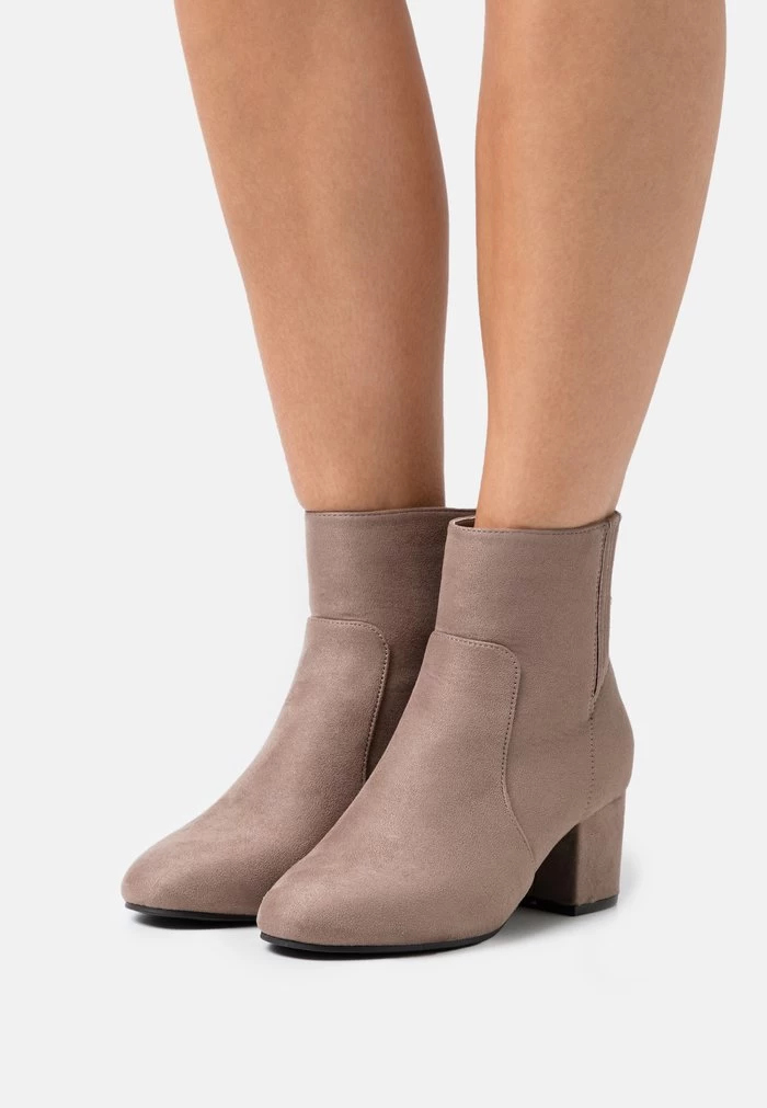Women's Anna Field Classic Block Heel Zip UP Ankle Boots Grey Brown | WVTSIPF-20