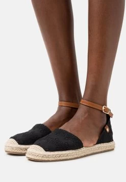 Women's Anna Field Espadrille Flat Buckle Low Shoes Black | YGQPKWT-32