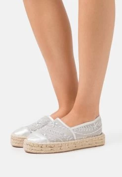 Women's Anna Field Espadrille Slip On Low Shoes Silver | CBOHMGI-52