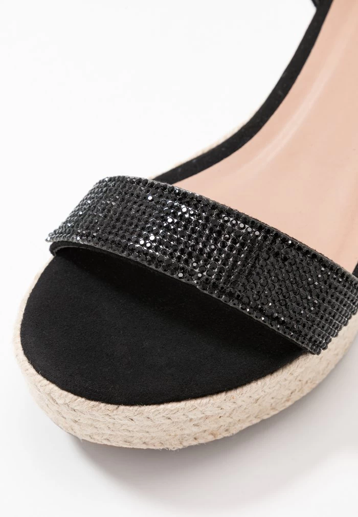Women's Anna Field Espadrille Wedge Platform Buckle Sandals Black | YUOWJZN-45 - Image 3