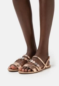 Women's Anna Field Flat Buckle Sandals Rose Gold | SIJKUOY-52