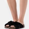 Women's Anna Field Flat Slip On Mules Black | HVCXOQZ-96