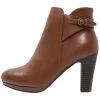 Women's Anna Field Heeled Block Heel Zip UP Ankle Boots Brown | UYFKVXA-92