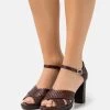 Women's Anna Field High Sandals Brown | OEGQKIP-75