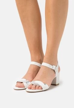 Women's Anna Field LEATHER Block Heel Buckle Sandals White | RPJWFYA-79