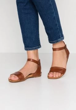 Women's Anna Field LEATHER Flat Buckle Sandals Brown | KLQYEBU-28
