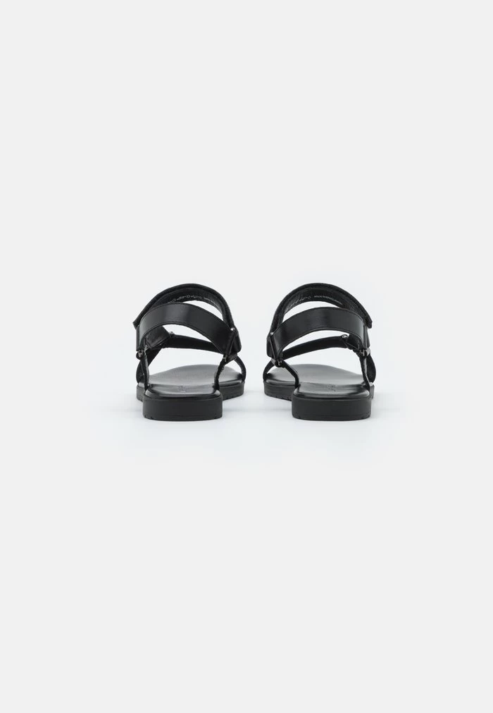 Women's Anna Field LEATHER Flat Hook And Loop Sandals Black | CZGKUIM-50 - Image 4