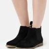 Women's Anna Field LEATHER Flat Slip On Ankle Boots Black | BFGJULT-89