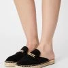 Women's Anna Field LEATHER Flat Slip On Slippers Black | JIWPRSK-03
