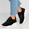 Women's Anna Field LEATHER Flat Sneakers Black | SDOFBUQ-45