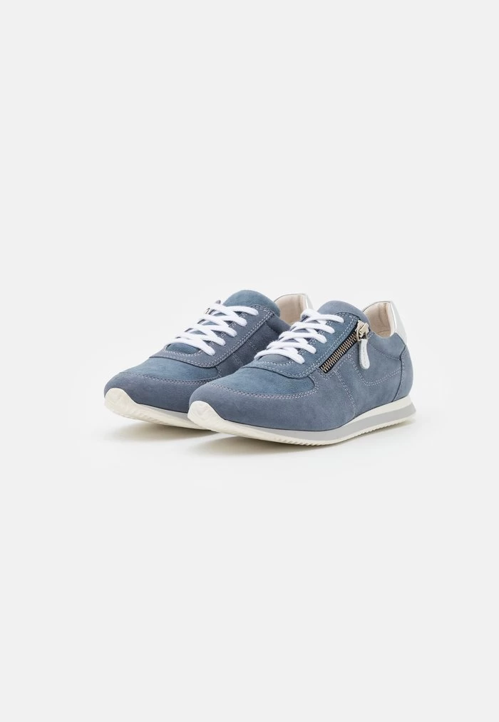 Women's Anna Field LEATHER Flat Zip UP Sneakers Blue | JNGHIUF-02 - Image 3