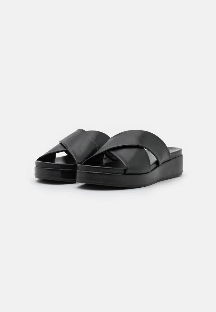 Women's Anna Field LEATHER Slip On Slippers Black | PHNQBSJ-16 - Image 3